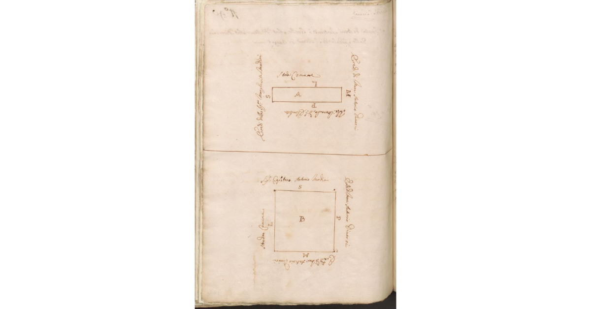 Pianta de' Beni che tiene a Livello da Ant.o di Marc Ant.o Diversi dallo Spedale di S. Lucia di Barga