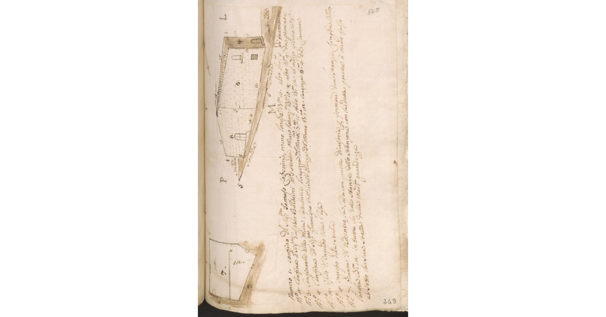 [Pianta della casa concessa a livello a Tommaso Lega dallo Spedale di S. Jacopo e S. Filippo]