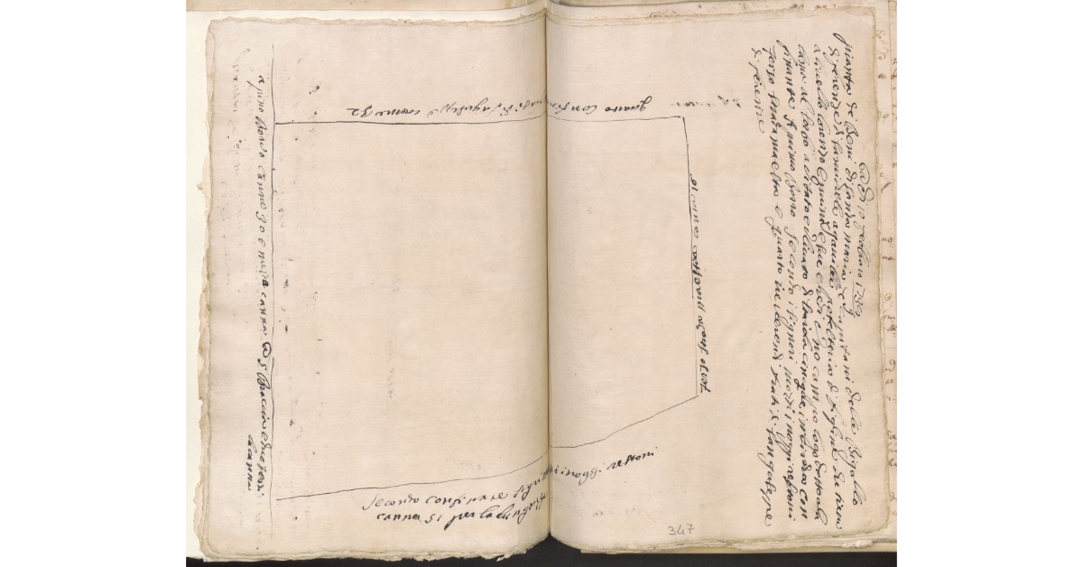 [Pianta de Beni di Santa Maria dei Capitani del Bigallo di Firenze tenuti a livello Lorenzo Ermini e suoi eredi]