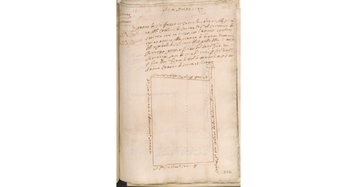 [Appezzamento di terreno concesso a livello a Giovan Domenico Seriacopi di Foiano dallo Spedale di S. Maria Maddalena del Bigallo]