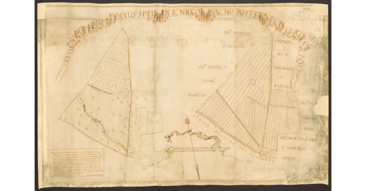 Pianta del Podere dello Spedale di S. Niccolò in Bagno Potesteria del Galluzzo