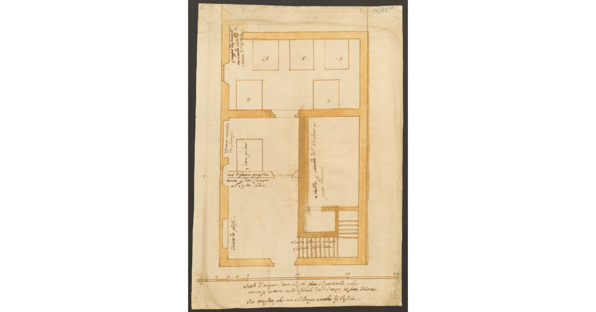 [Pianta del piano terreno dell’ospedale del Borgo]