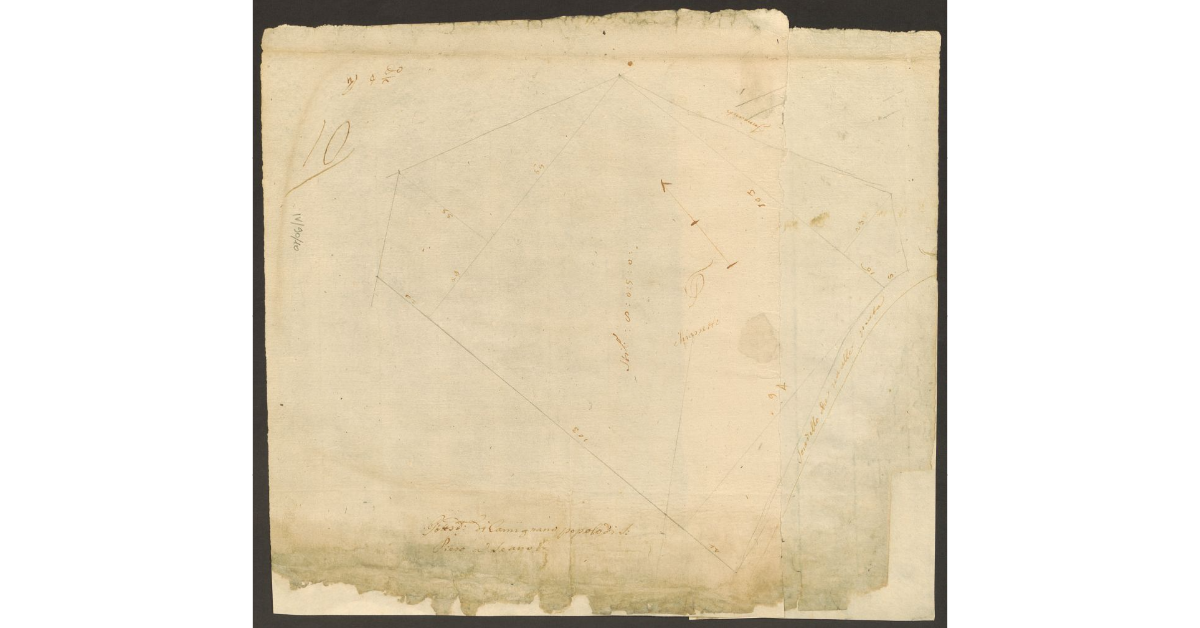 [Pianta di un appezzamento di terreno di proprietà dello Spedale del Ceppo di Carmignano]
