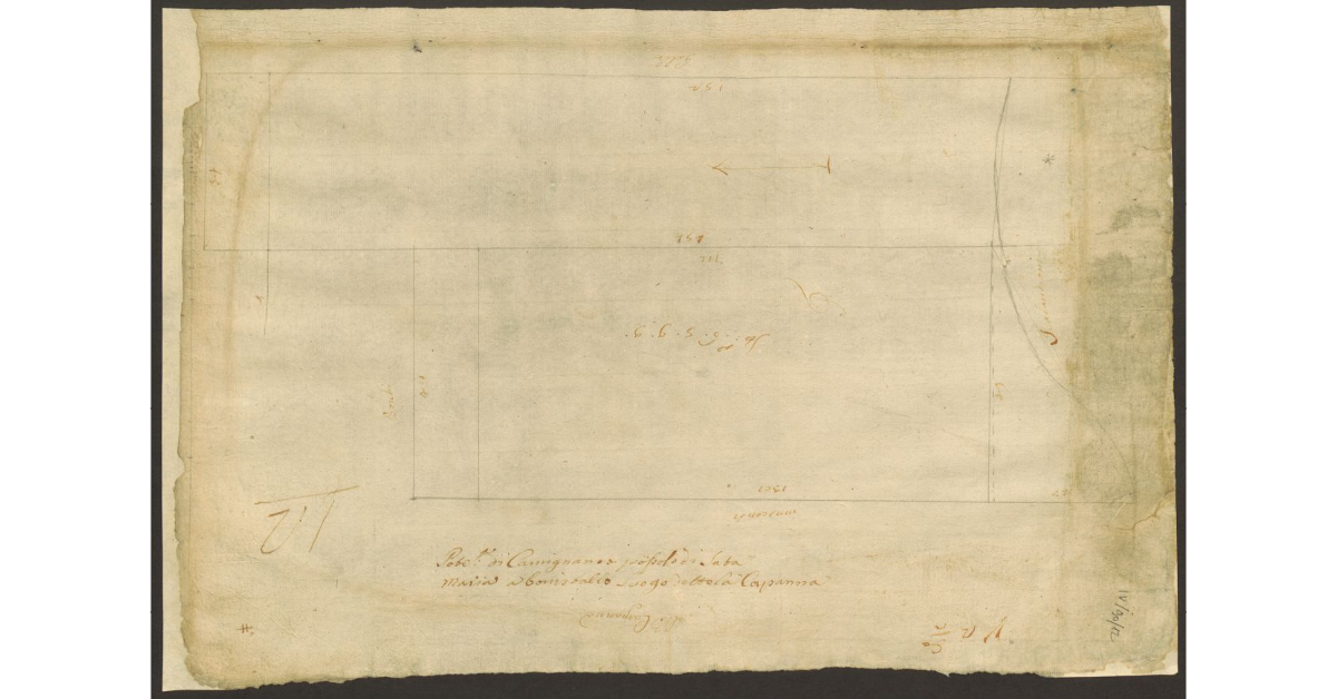 [Pianta di un appezzamento di terreno di proprietà dello Spedale del Ceppo di Carmignano]