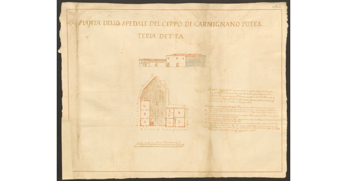 Pianta dello Spedale del Ceppo di Carmignano Potesteria detta