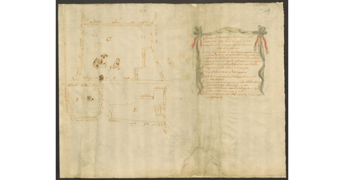 Pianta Demostrativa del Podere della Casanuova detta di S. Biagio, e suoi annessi, e del Campo del Ballareccio detto di S. Biagio