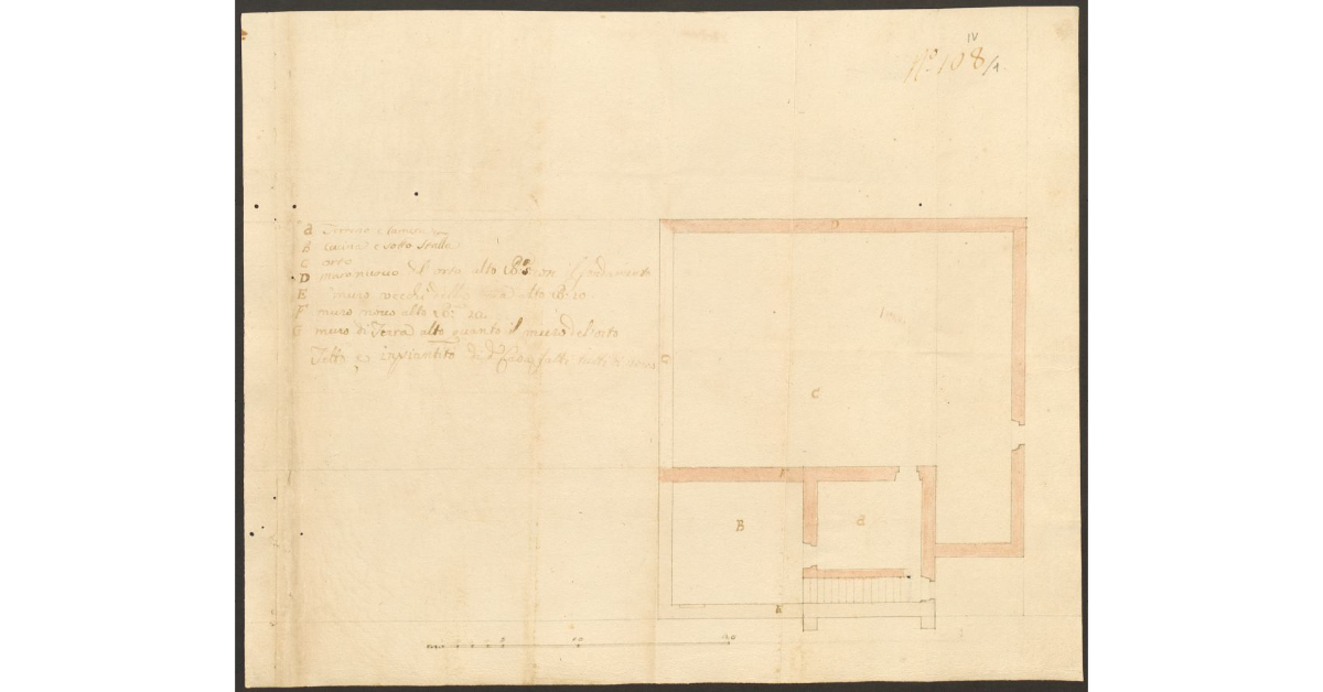 [Pianta di una porzione di edificio non identificato]