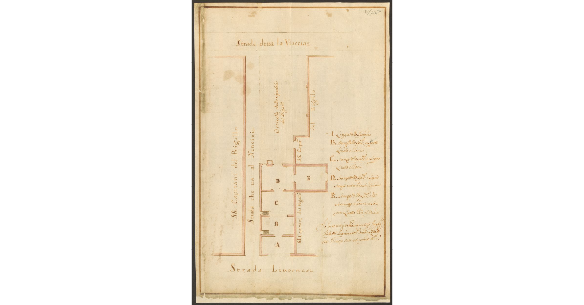 [Pianta dello Spedale di S. Maria delle Grotte di Empoli]