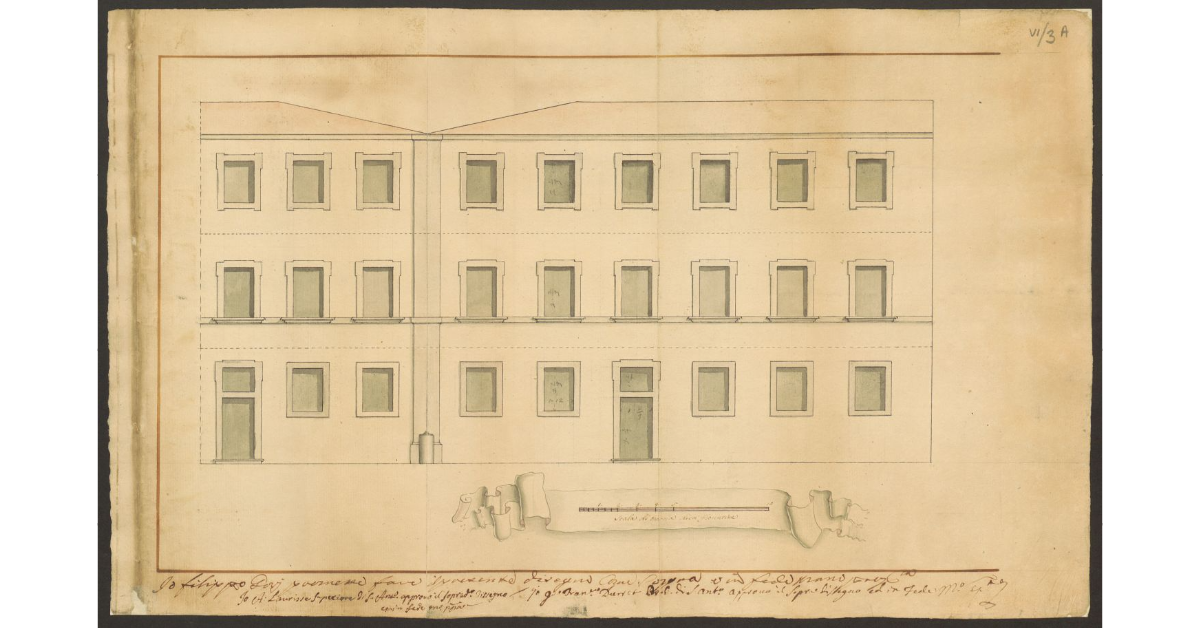[Prospetto di una parte dell'edificio da realizzare per i RR. Canonici Regolari di S. Agostino dell'Ordine di S. Antonio di Firenze]