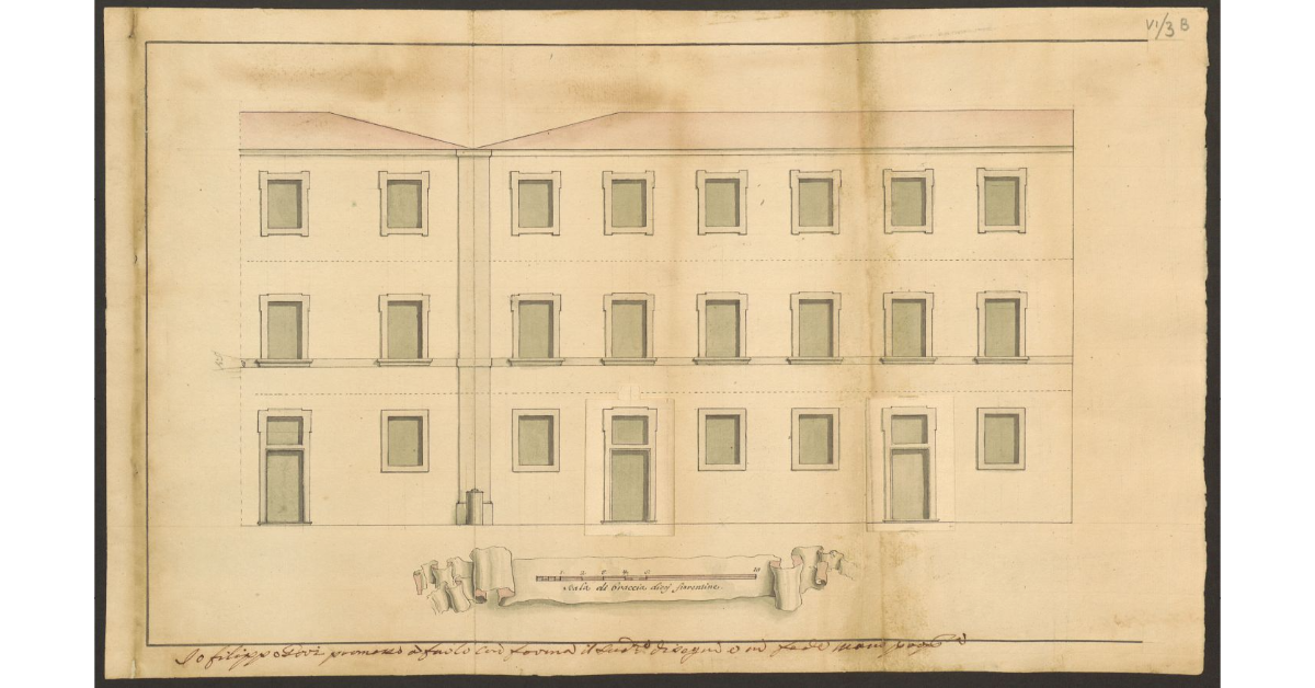 [Prospetto di una parte dell'edificio da realizzare per i RR. Canonici Regolari di S. Agostino dell'Ordine di S. Antonio di Firenze]