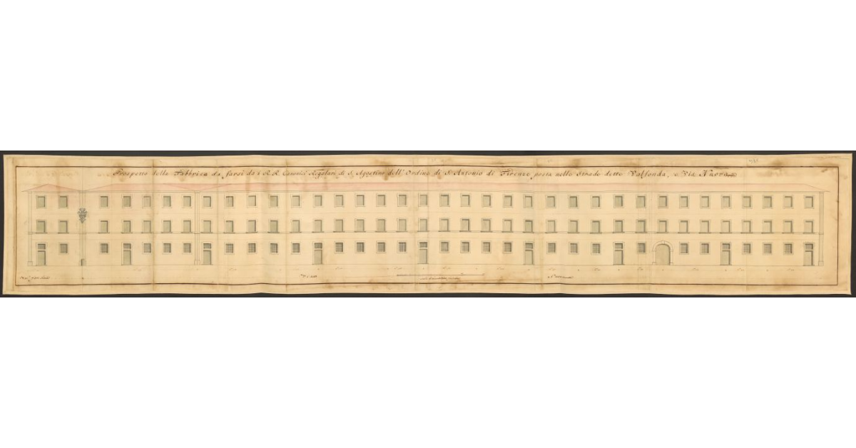 Prospetto della Fabbrica da farsi da i R.R. Canonici Regolari di S. Agostino dell'Ordine di S. Antonio di Firenze posta nelle Strade dette Valfonda, e Via Nuova