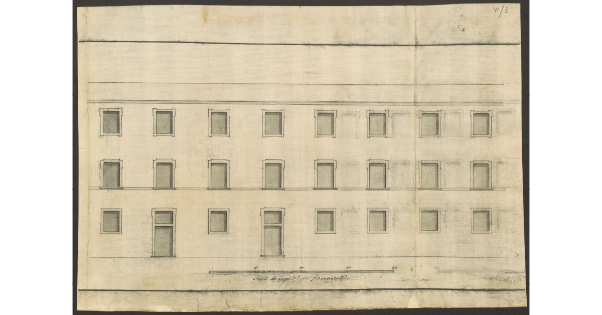 [Prospetto di una parte dell'edificio da realizzare per i RR. Canonici Regolari di S. Agostino dell'Ordine di S. Antonio di Firenze]