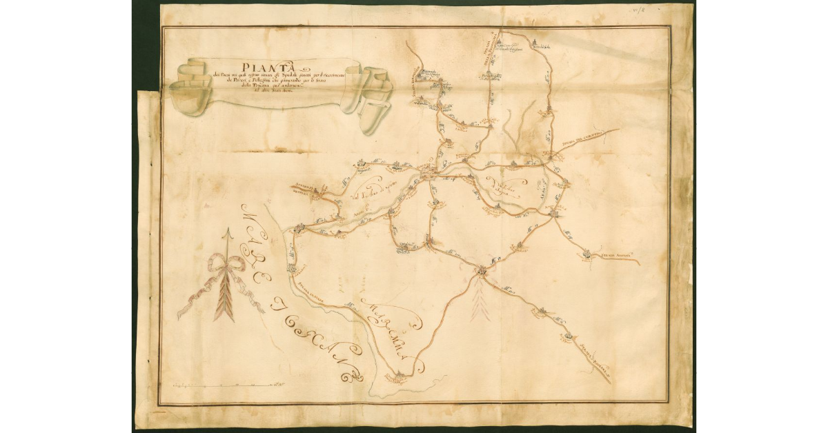 Pianta dei Paesi nei quali restan situati gli Spedali fissati per il ricevimento de Poveri, e Pellegrini che passeranno per lo Stato della Toscana per andarsene ad altri Stati alieni