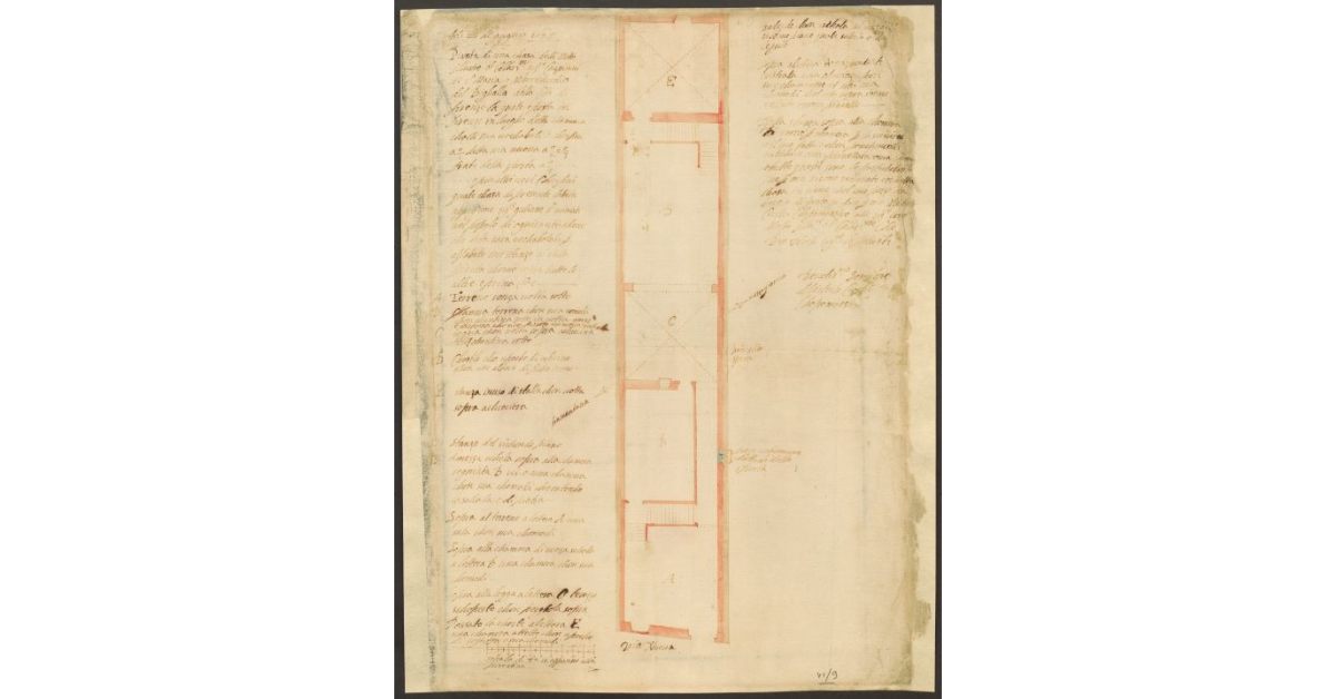 [Pianta di una casa dei Capitani di S. Maria e Misericordia del Bigallo]