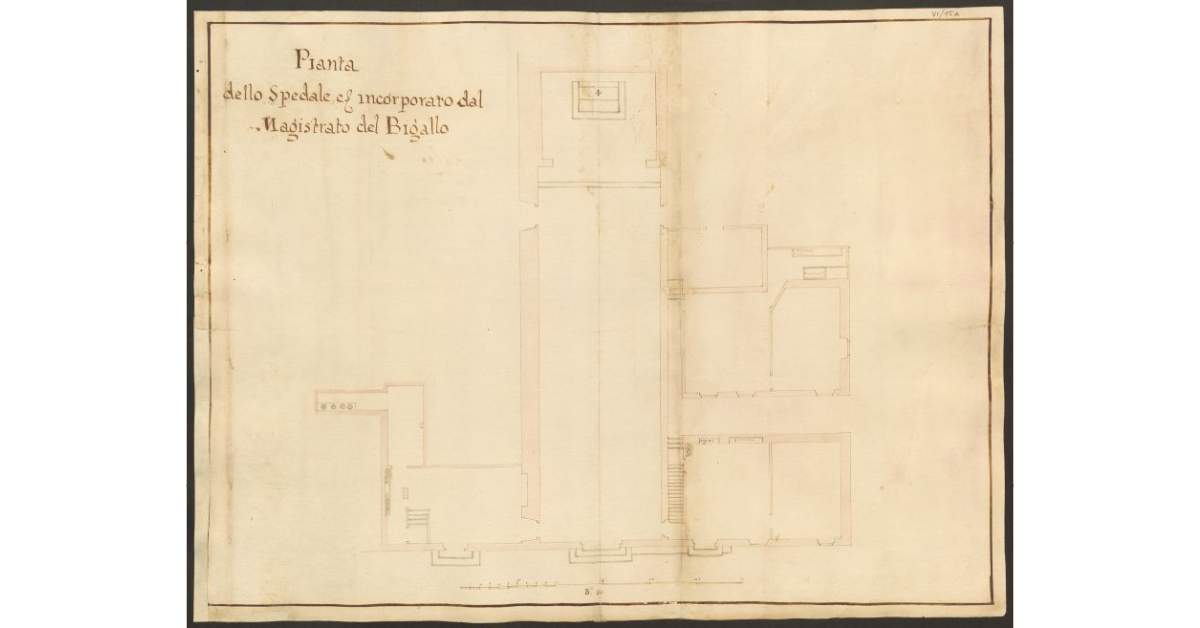 Pianta dello Spedale ed incomporato dal Magistrato del Bigallo