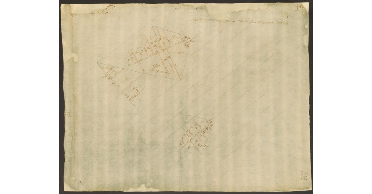 [Pianta di alcuni appezzamenti di terreno di dominio diretto del Bigallo e concessi a livello a Bartolomeo Antinori nella comunità di Sesto]