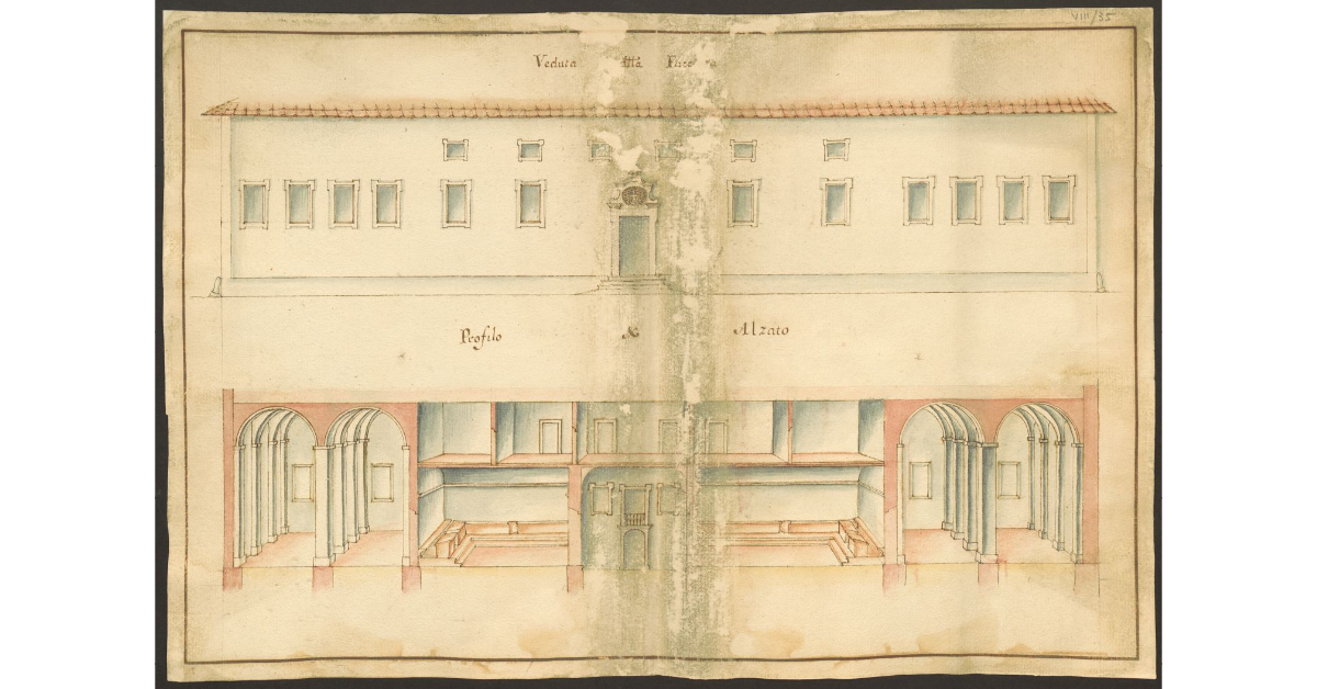 [Veduta e profilo del palazzo del Monte dei Pegni]