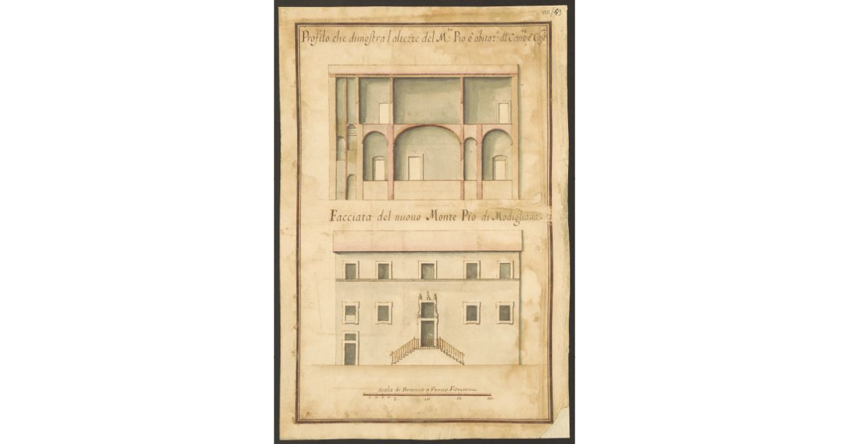 [Profilo e facciata del Monte Pio di Modigliana]