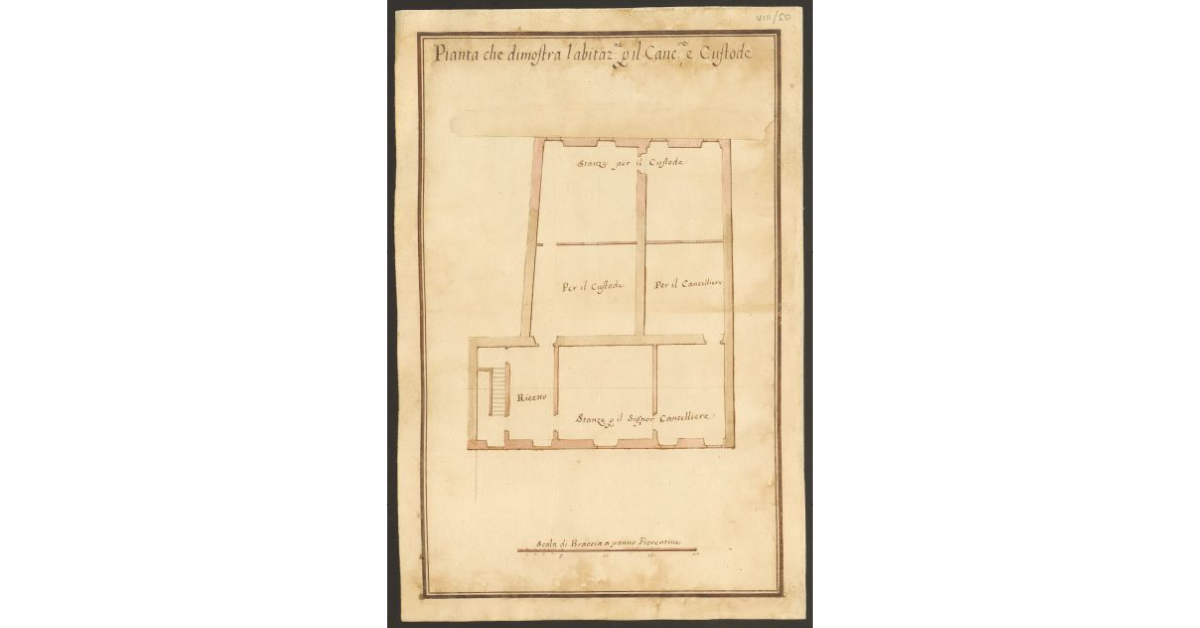 Pianta che dimostra l'abitazione per il Cancelliere, e Custode