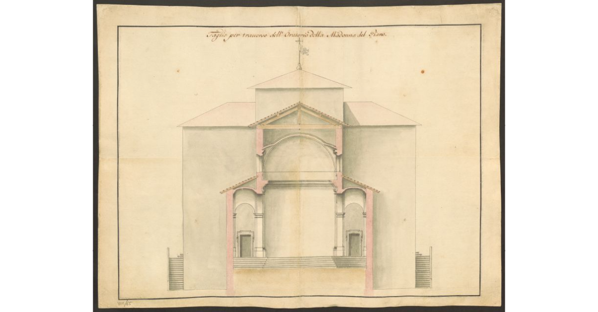 Taglio per traverso dell'Oratorio della Madonna del Piano