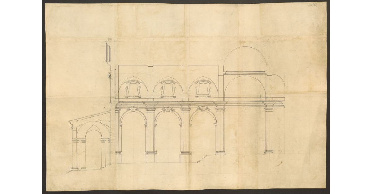 [Taglio e profilo dell'oratorio della Madonna del Piano di Poggibonsi]