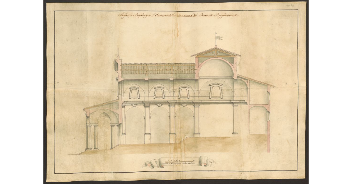 Taglio, e Profilo per L'Oratorio della Madonna del Piano di Poggibonsi