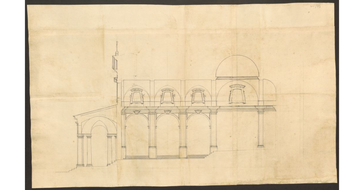 [Taglio e profilo per l'oratorio della Madonna del Piano di Poggibonsi]