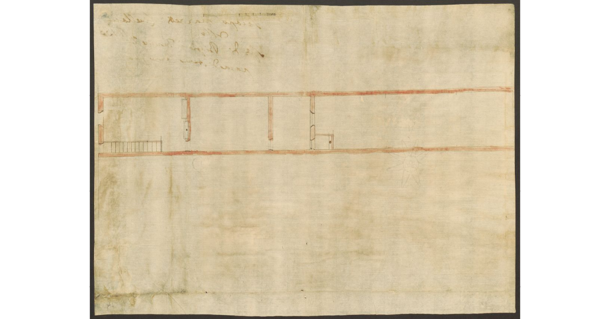 [Pianta di un edificio appartenente allo Spedale di S. Biagio a Monticelli e concesso a livello a Jacopo Mazzetti]