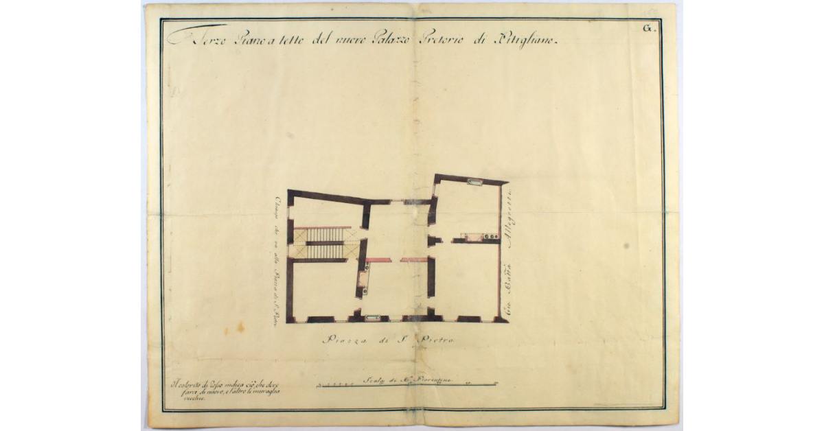 Terzo Piano a tetto del nuovo Palzzo Pretorio di Pitigliano