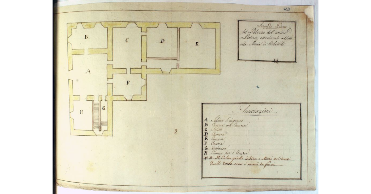Secondo Piano del Palazzo dell'antico Pretorio, attualmente addetto alla Meria di Orbetello