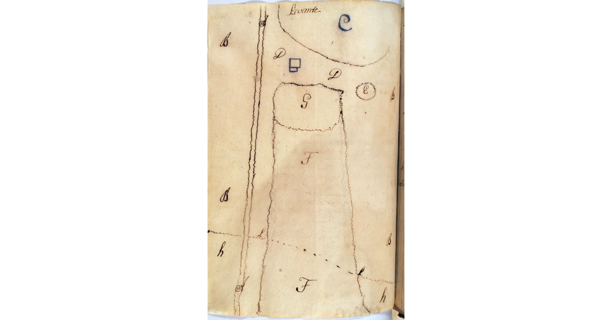 Dimostrazione di uno schizzo [d]i pianta dove esiste La cava o sia Miniera di allume