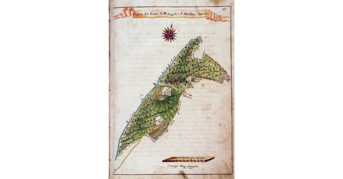 Pianta del Podere di M.e Auzzolo, e di altre Terre annesse