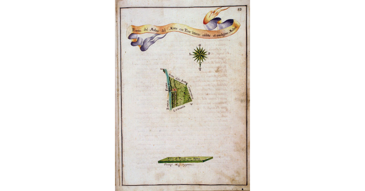 Pianta del Mulino del Muro con Terre attorno additte al medesimo Mulino