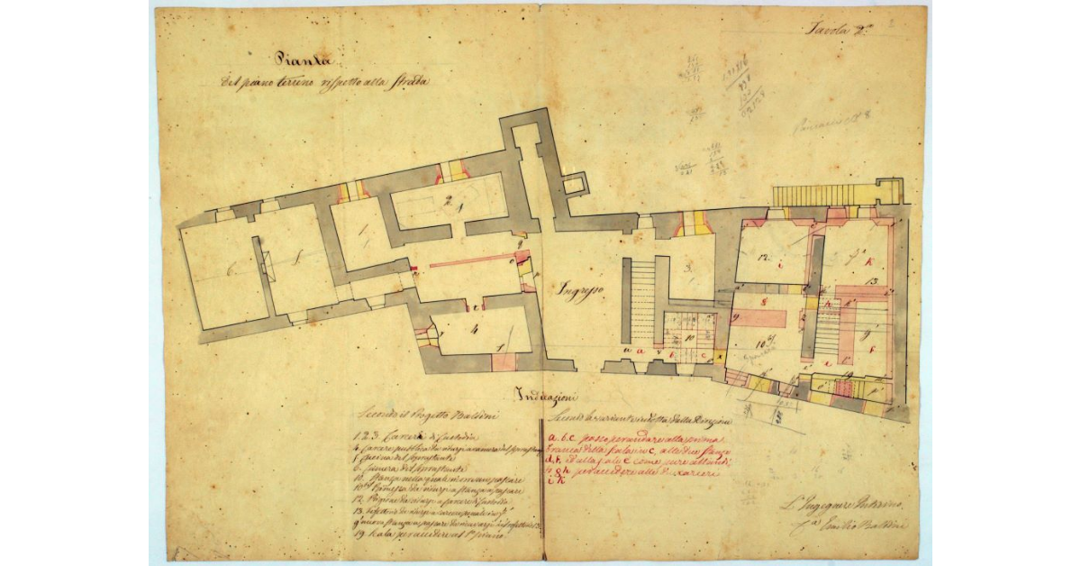 Pianta del piano terreno rispetto alla Strada