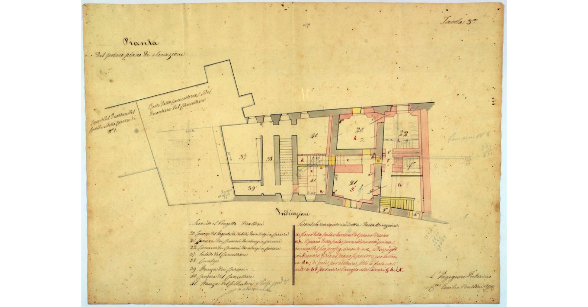 Pianta del primo piano di elevazione