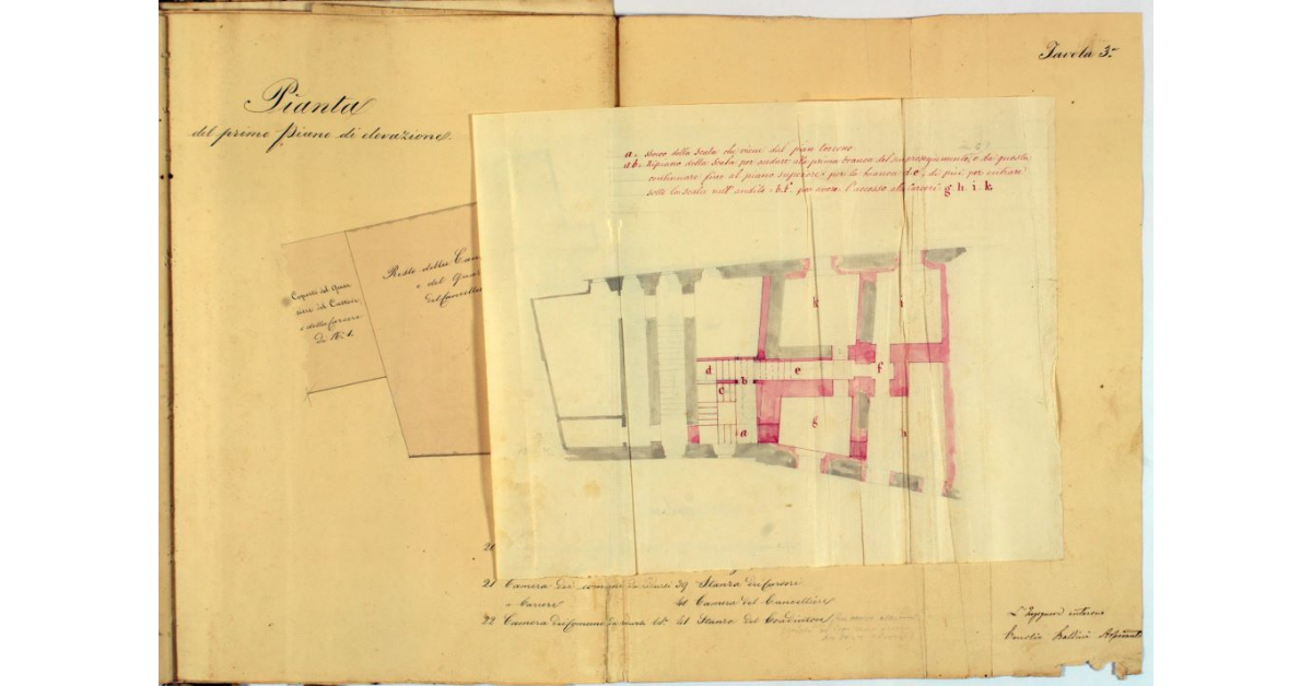 Pianta del primo piano di elevazione