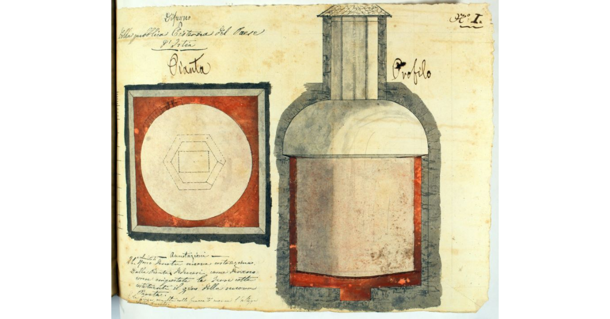Disegno della pubblica Cisterna del paese d'Istia