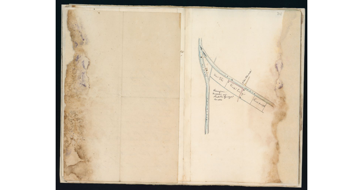 [Pianta dell'appezzamento di terreno del sig. Luigi Guidi situato lungo il fosso Rigo]