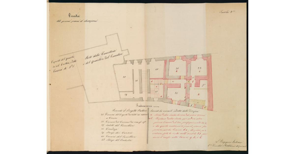 Pianta del primo piano d'elevazione