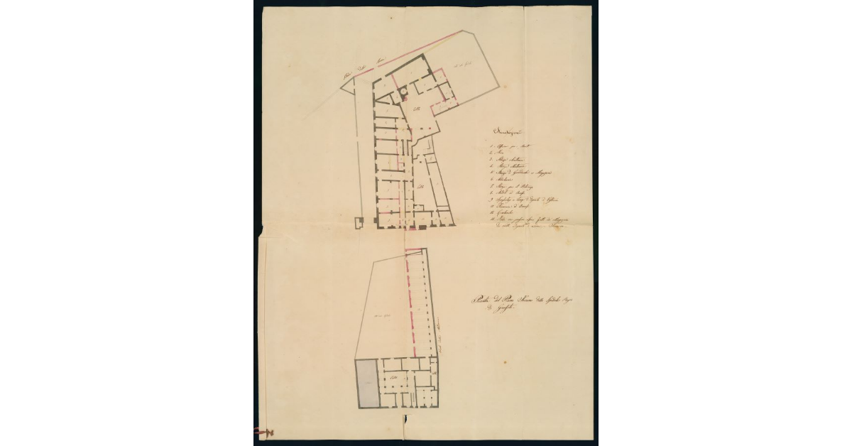 Pianta del Piano Terreno dello Spedale Regio di Grosseto