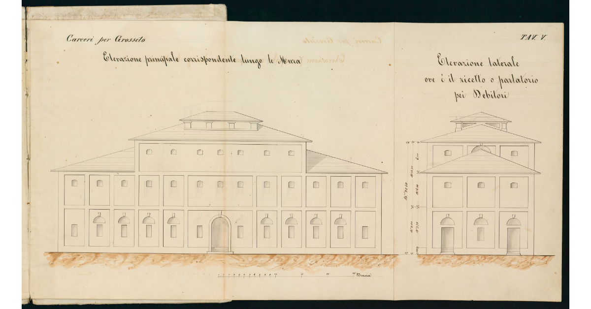 [Elevazioni dell'edificio carcerario di Grosseto]