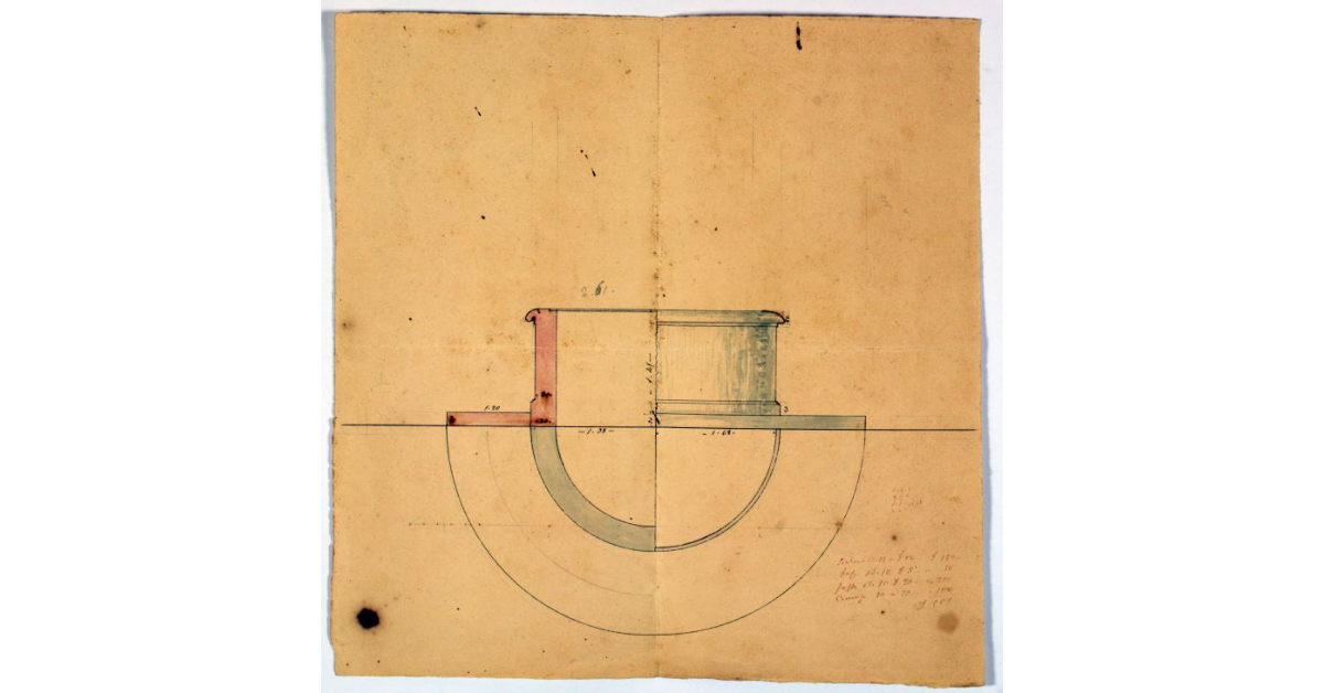 [Progetto dell’altare della stanza mortuaria con vespaio del nuovo cimitero della città di Grosseto]