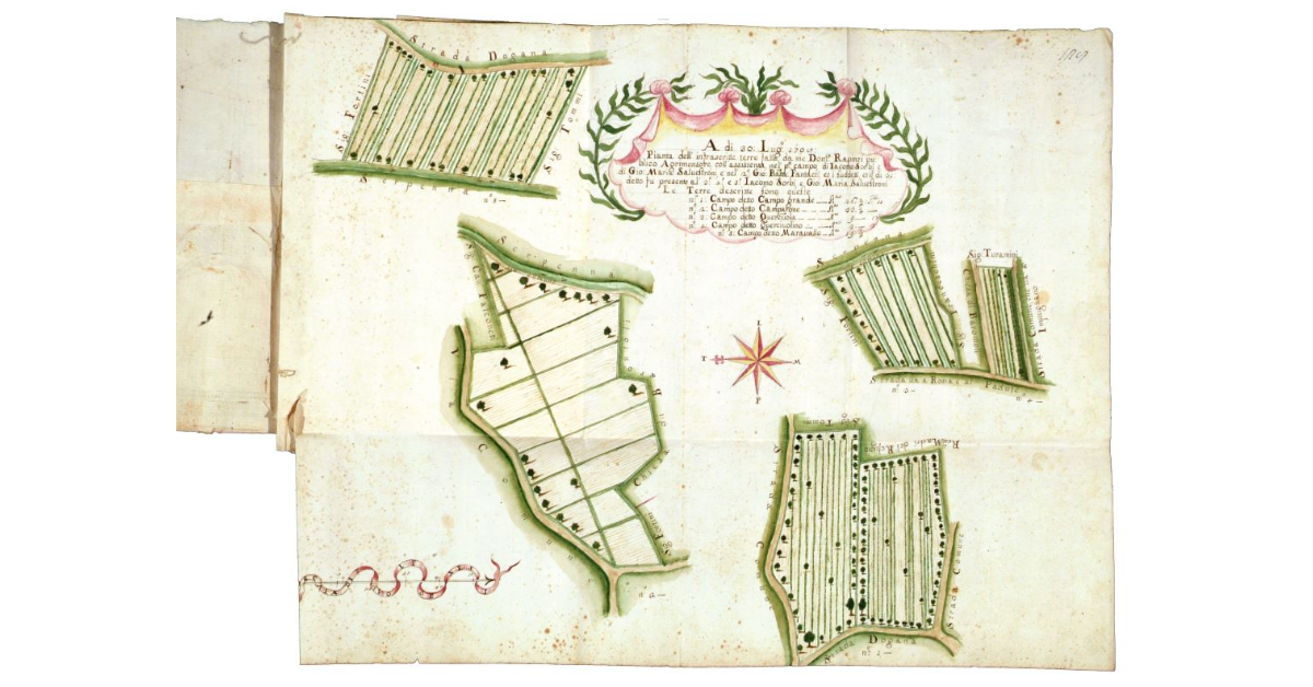 [Veduta e pianta di un edificio non identificato]