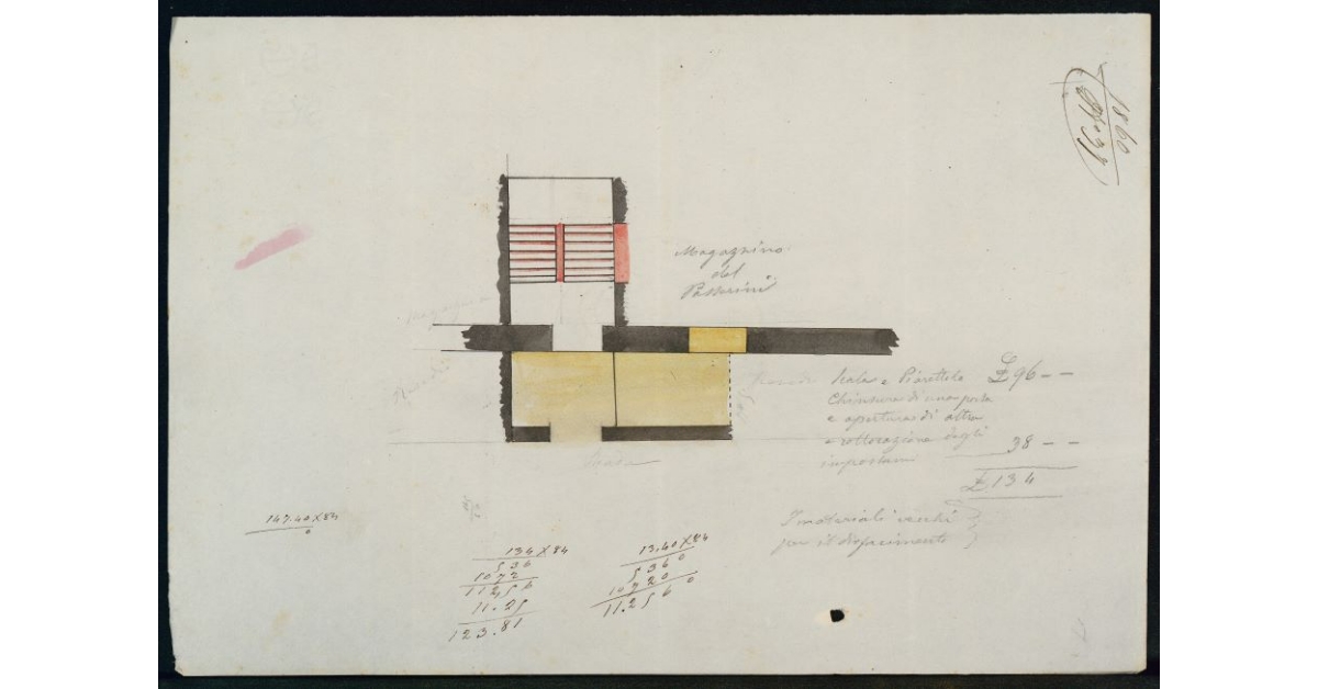 [Progetto per la realizzazione di un nuovo ingresso ai magazzini dei sigg. Pietro Passerini, Luigi Bulgherini ed eredi Pierini]