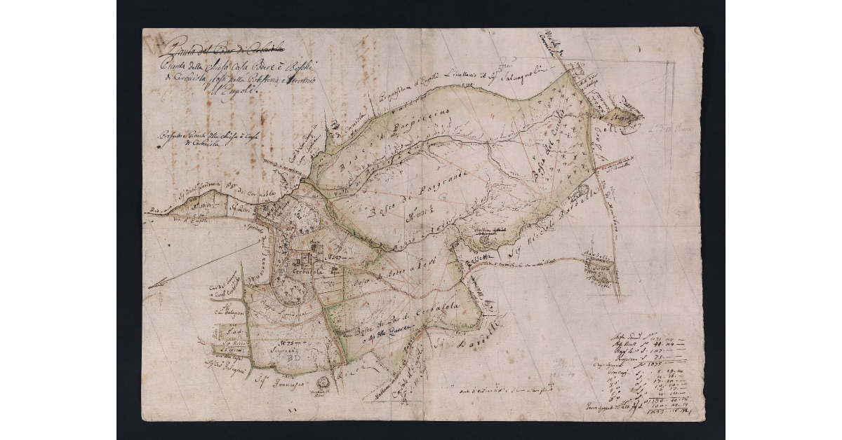 Pianta della Chiesa, Podere e Boschi di Cerbaiola, posti nella Potesteria e Territorio di Empoli