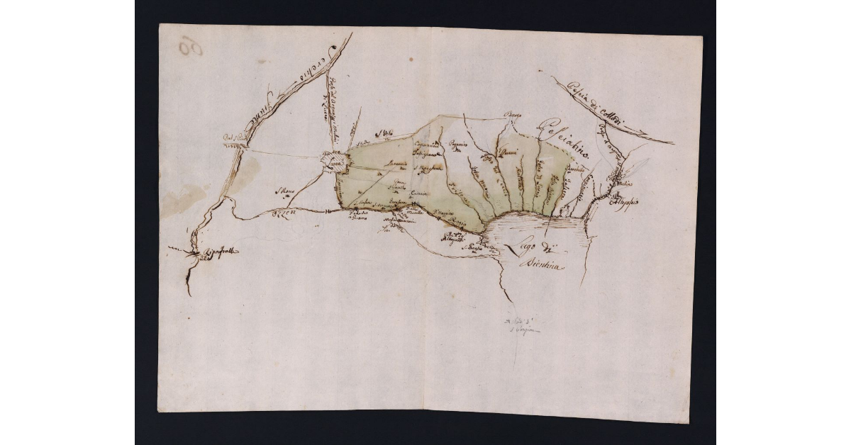 [Pianta di una porzione della campagna lucchese che scola nel padule di Bientina]