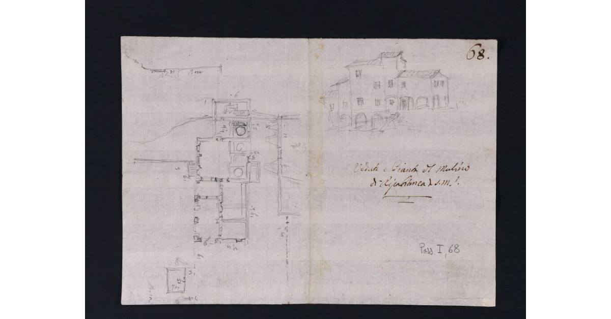 Veduta e Pianta del Mulino di Ripabianca di S.M.I