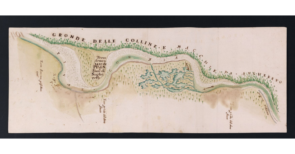 [Pianta del corso del fiume Cornia]