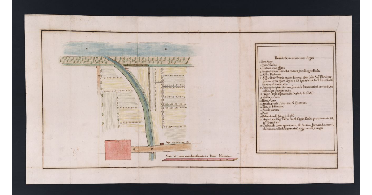 Pianta del Borro nuovo, e suoi Argini