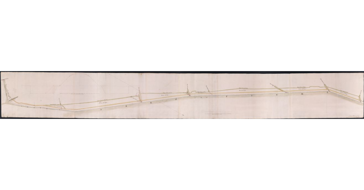 [Pianta del tronco del fiume Arno compreso fra lo sbocco del fiume Ambra ed il borro di S. Giovanni]